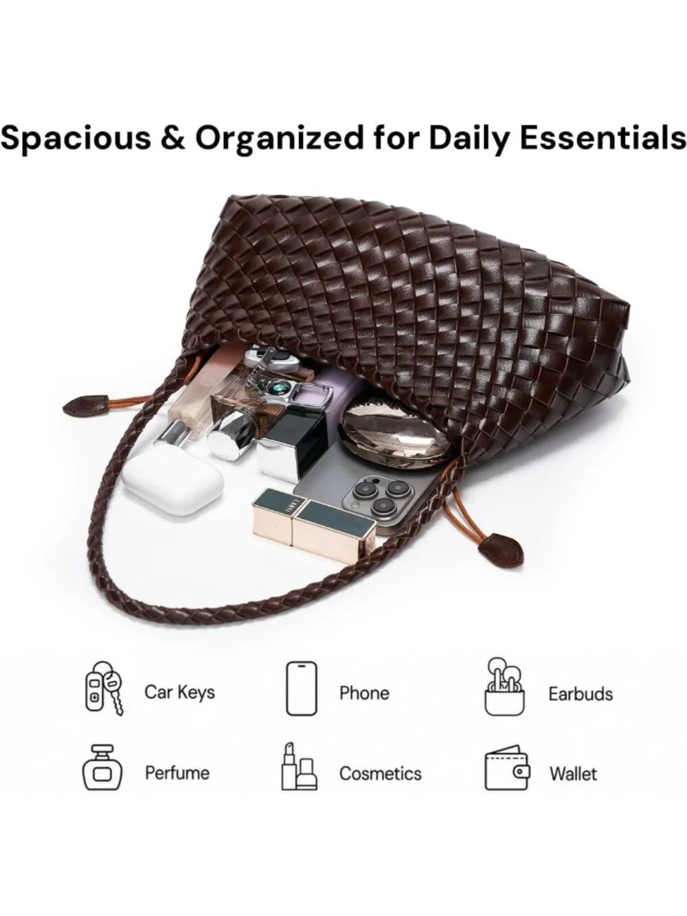 Chic Small Woven Vegan Leather Hobo Purse for Women - Stylish Underarm Shoulder